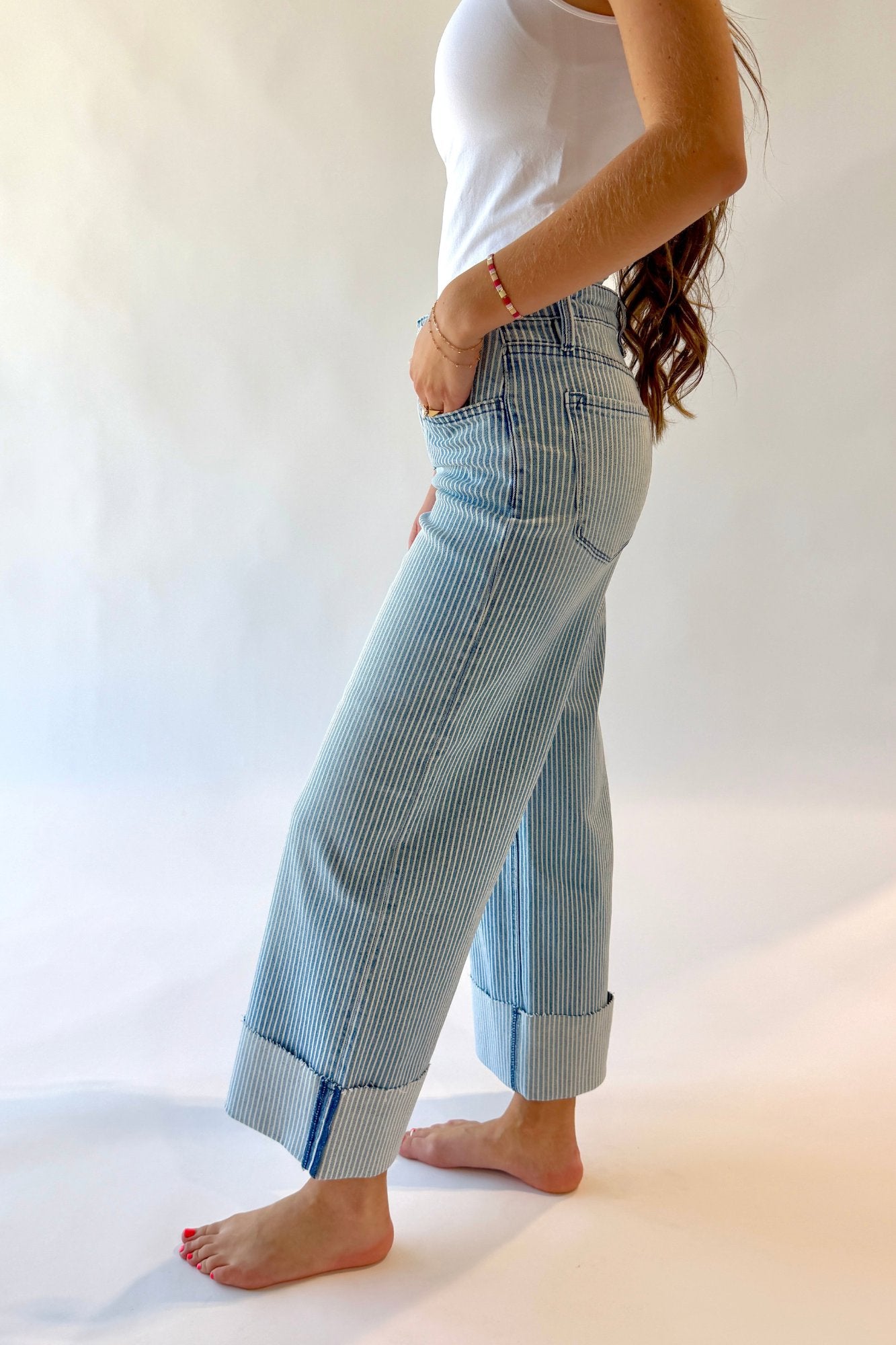 Beach House Wide Leg Crop Jeans Clothing Holley Girl 