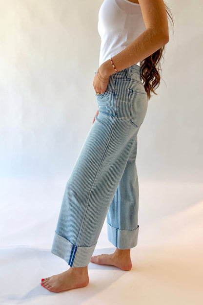 Beach House Wide Leg Crop Jeans Clothing Holley Girl 