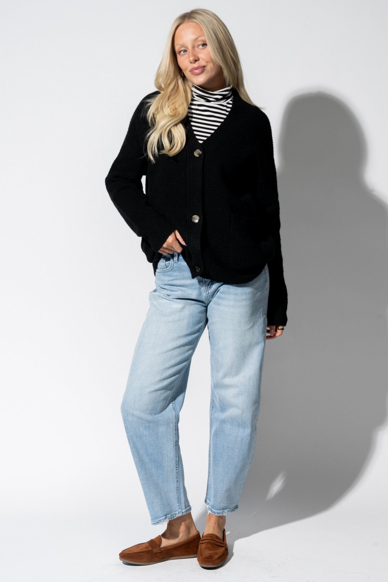 Alpine Comfort Cardigan in Black Clothing Holley Girl 