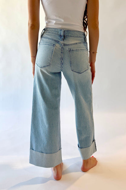 Beach House Wide Leg Crop Jeans Clothing Holley Girl 