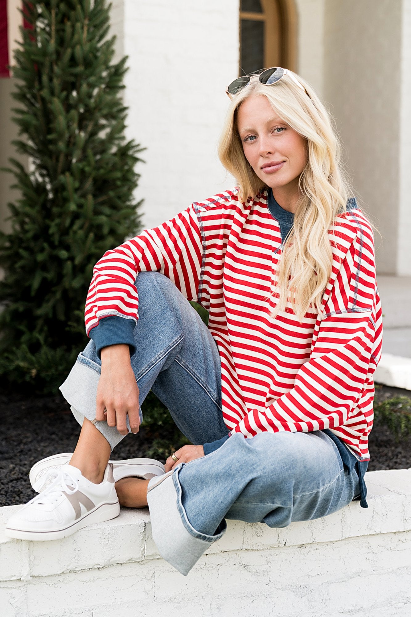 Cozy Pullover in Red Clothing Holley Girl 