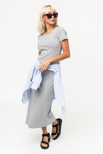 Lulu Dress in Grey Clothing Holley Girl 