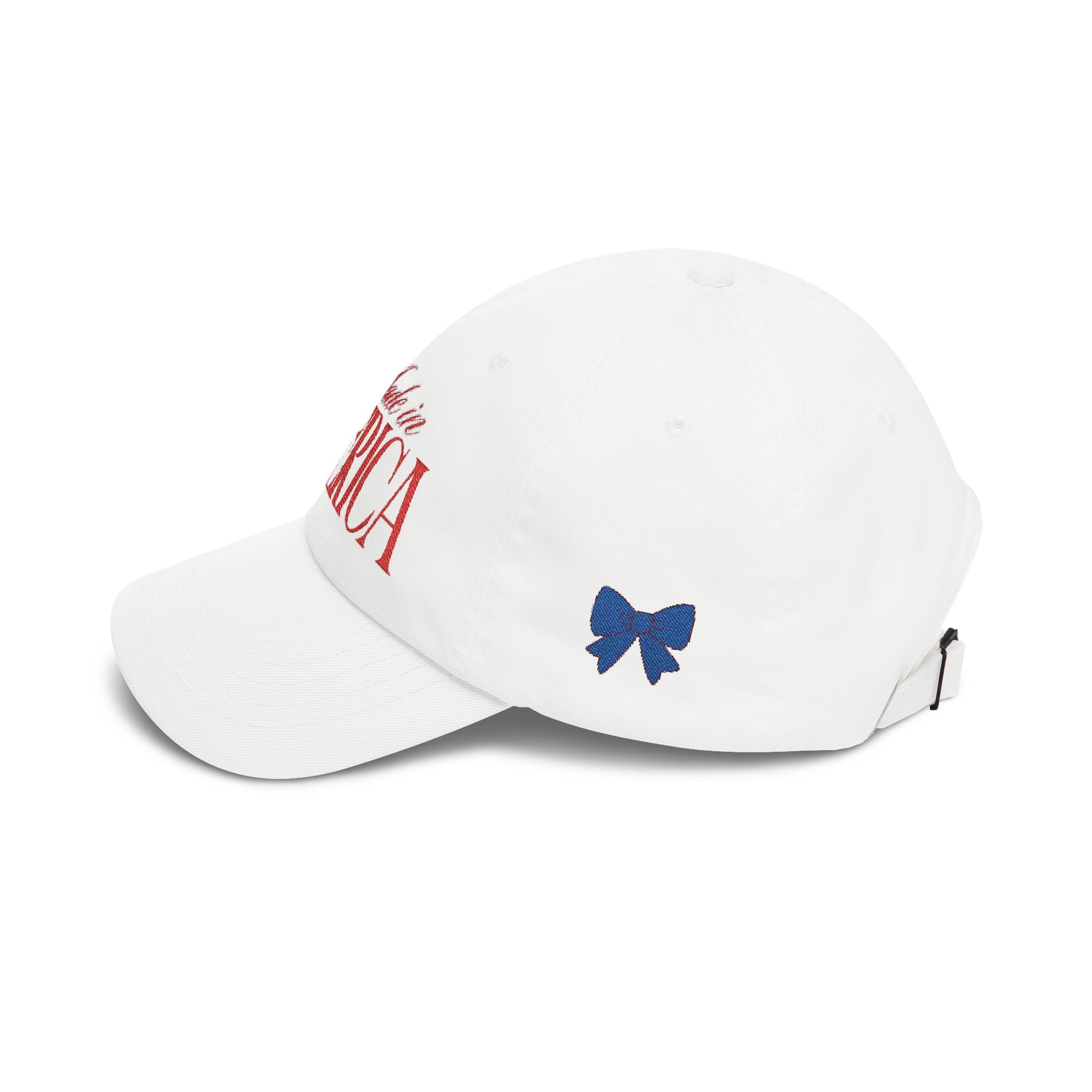 Made in America Dad Cap — Patriotic White Baseball Hat Hats Printify 