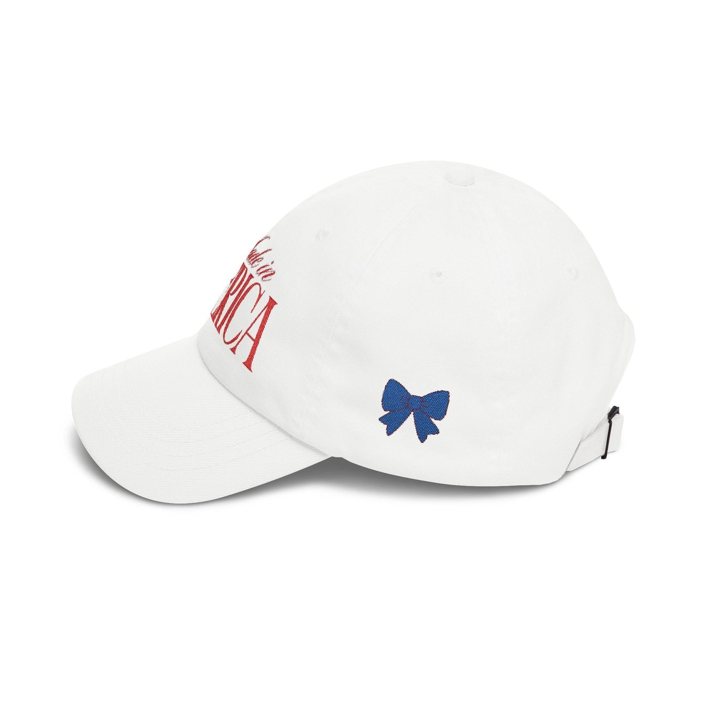 Made in America Dad Cap — Patriotic White Baseball Hat Hats Printify 