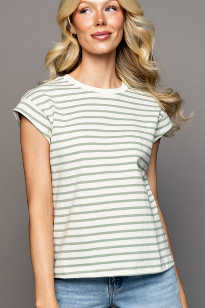 Coastal Casual Striped Tee Clothing Holley Girl 