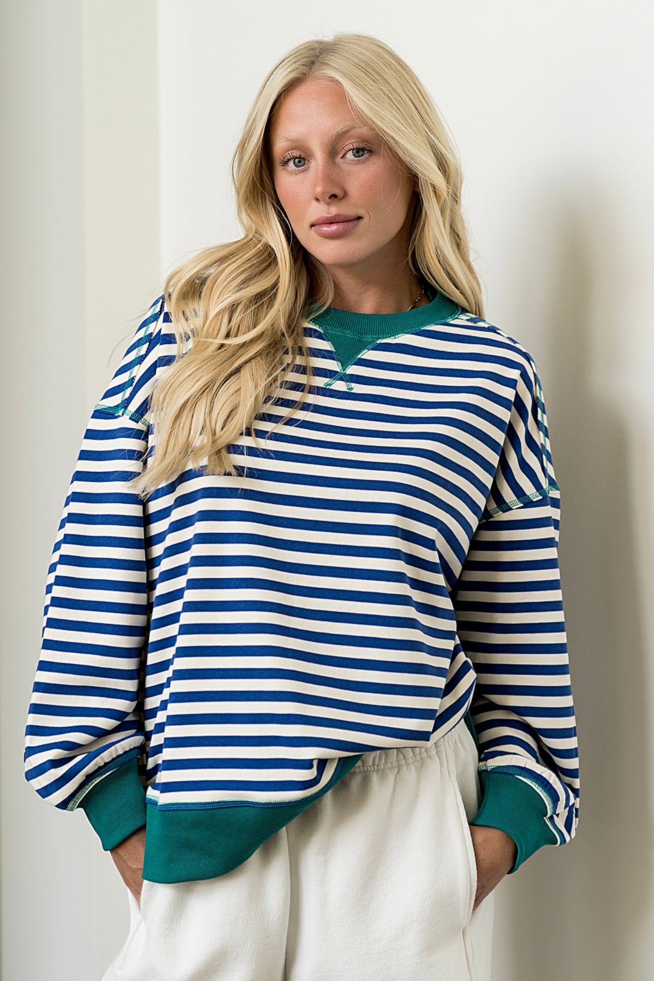 Cozy Pullover in Navy Clothing Holley Girl 