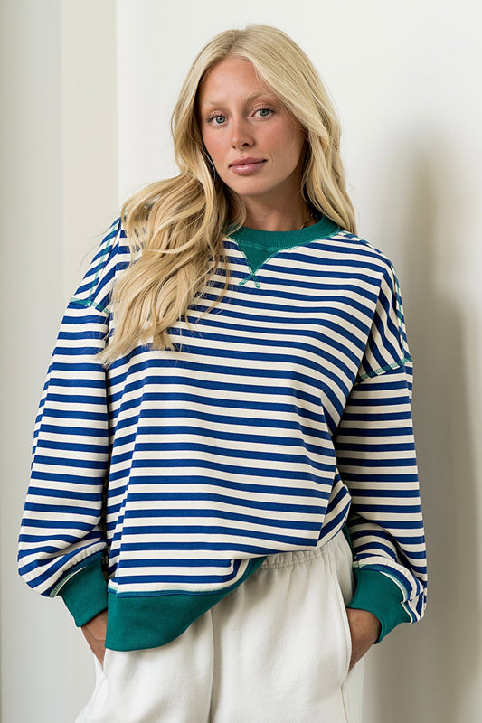 Cozy Pullover in Navy Clothing Holley Girl 