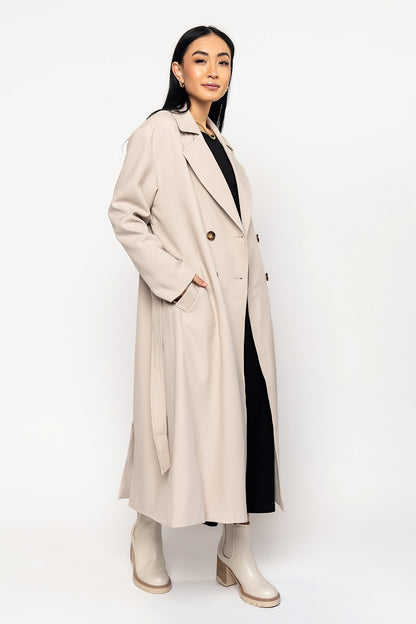 Enzo Trench Coat in Cream Holley Girl 