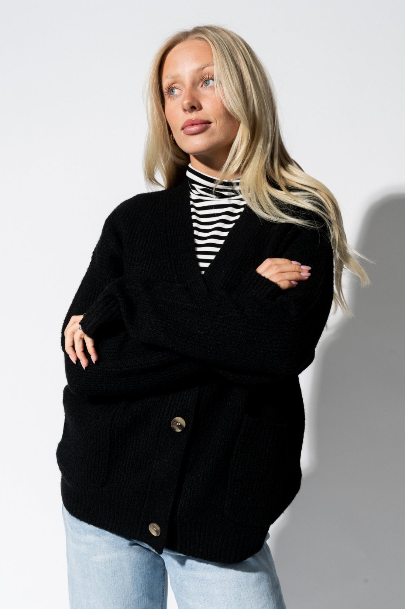 Alpine Comfort Cardigan in Black Clothing Holley Girl 