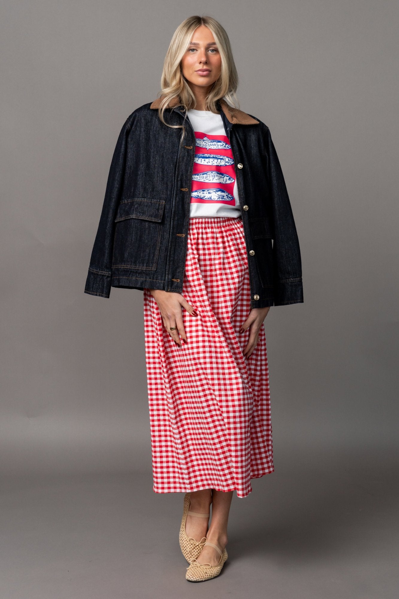 On Repeat Gingham Skirt Clothing Holley Girl 