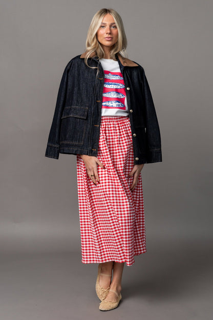 On Repeat Gingham Skirt Clothing Holley Girl 