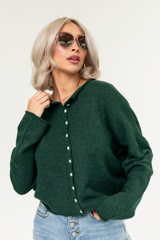 Evanston Cardigan in Pine Clothing Holley Girl 