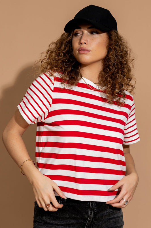 Cherry Stripe Tee Clothing Holley Girl 