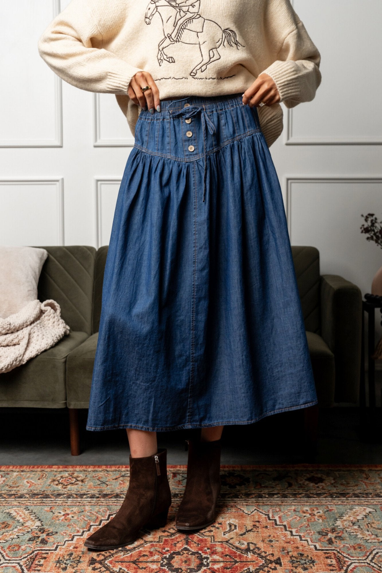 Dolly Denim Skirt Clothing Holley Girl 