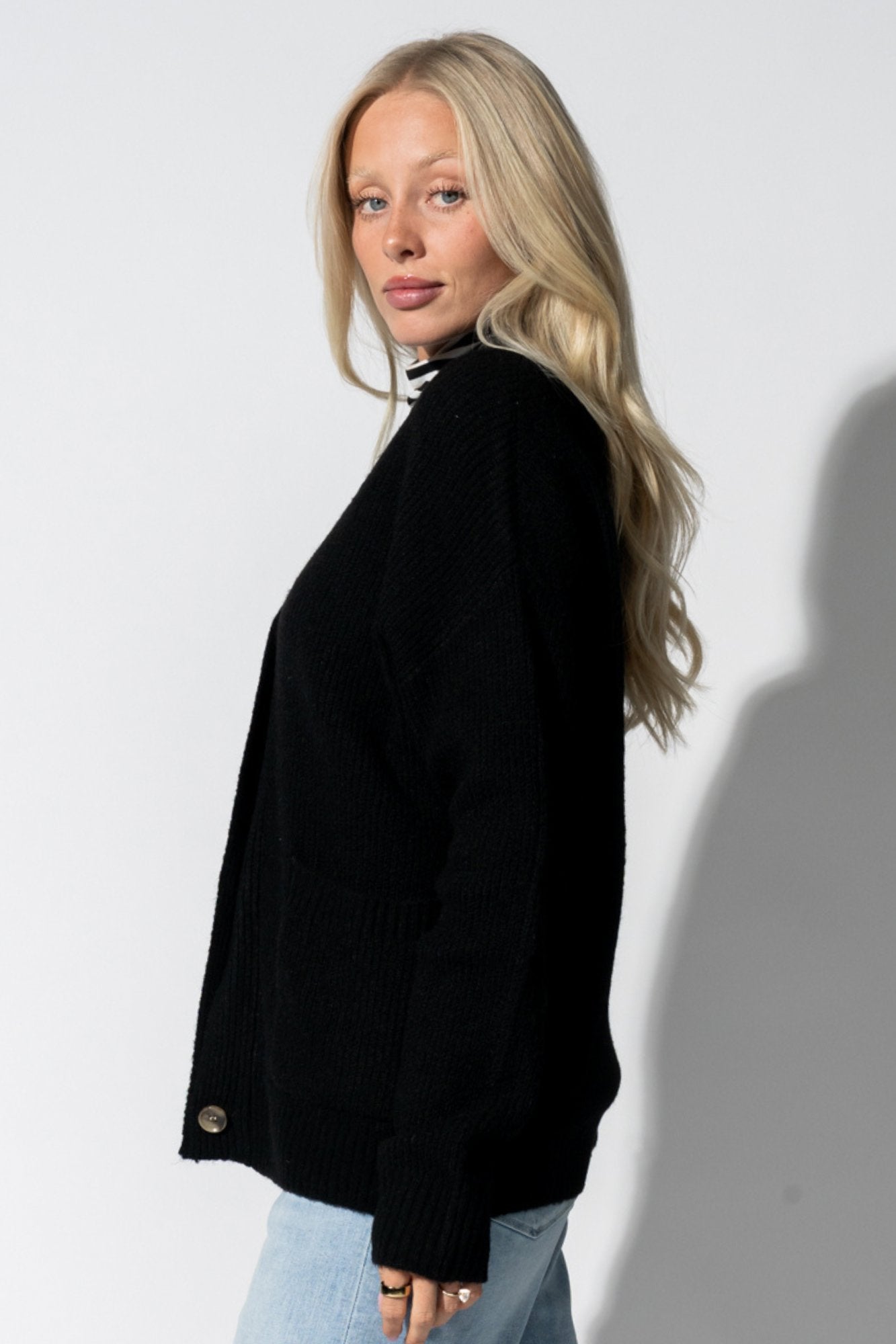 Alpine Comfort Cardigan in Black Clothing Holley Girl 