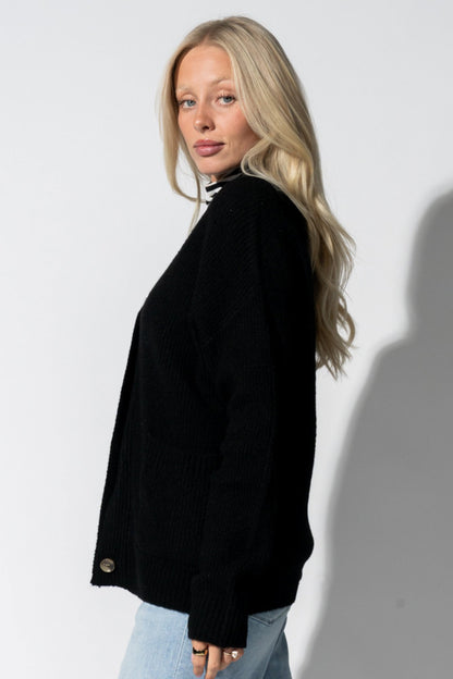 Alpine Comfort Cardigan in Black Clothing Holley Girl 