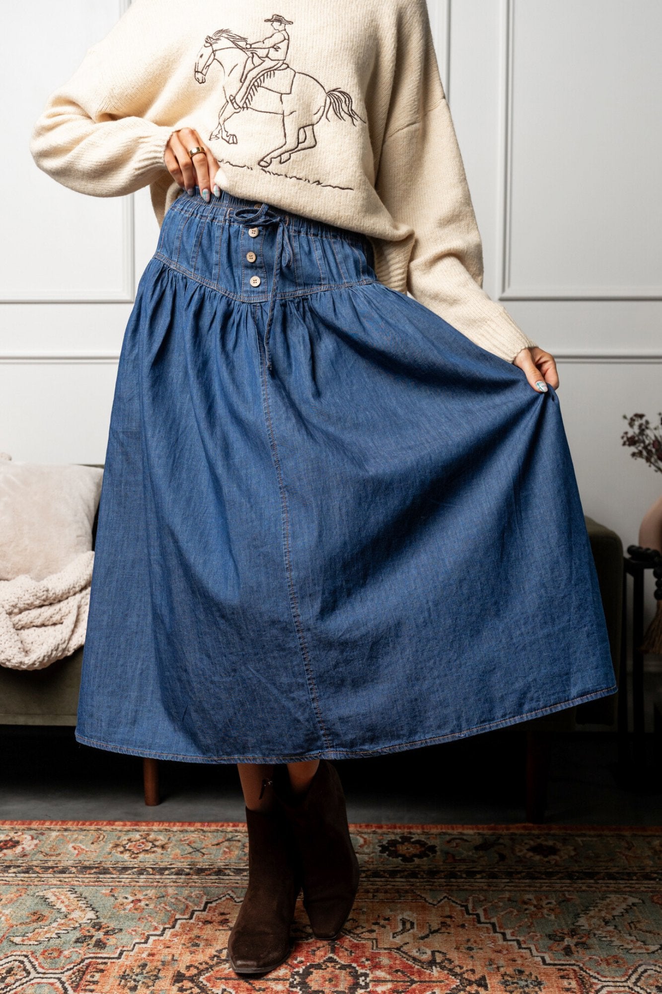 Dolly Denim Skirt Clothing Holley Girl 