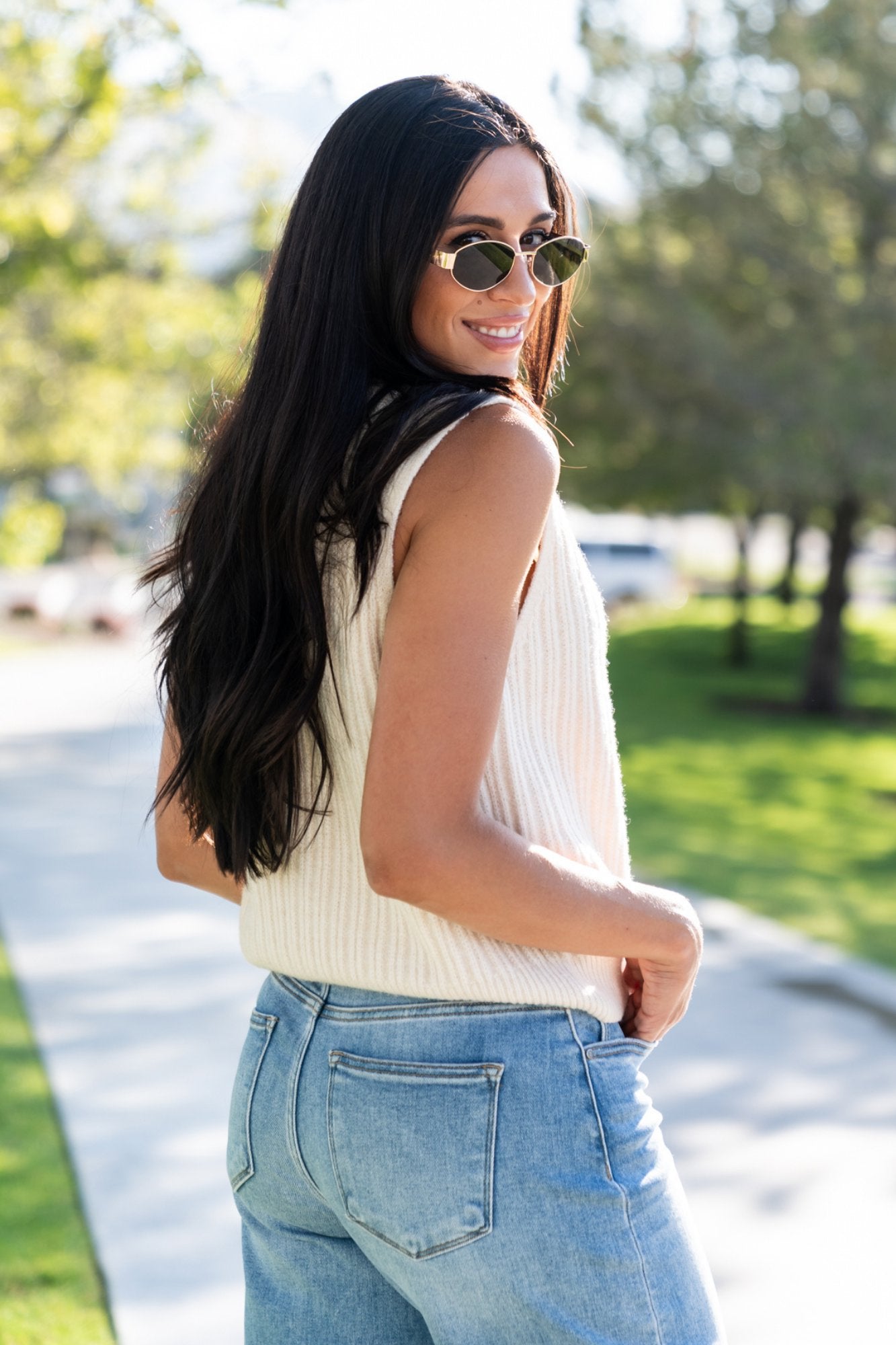 Remington Vest in Cream Clothing Holley Girl 