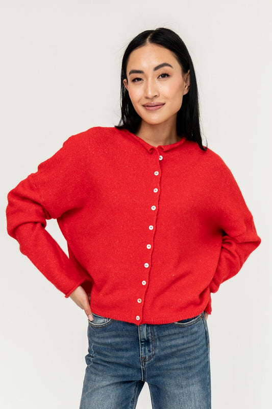 Evanston Cardigan in Cherry Holley Girl 