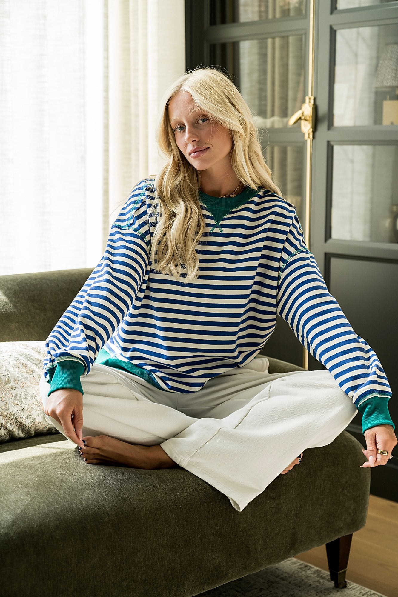 Cozy Pullover in Navy Clothing Holley Girl 