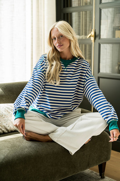 Cozy Pullover in Navy Clothing Holley Girl 