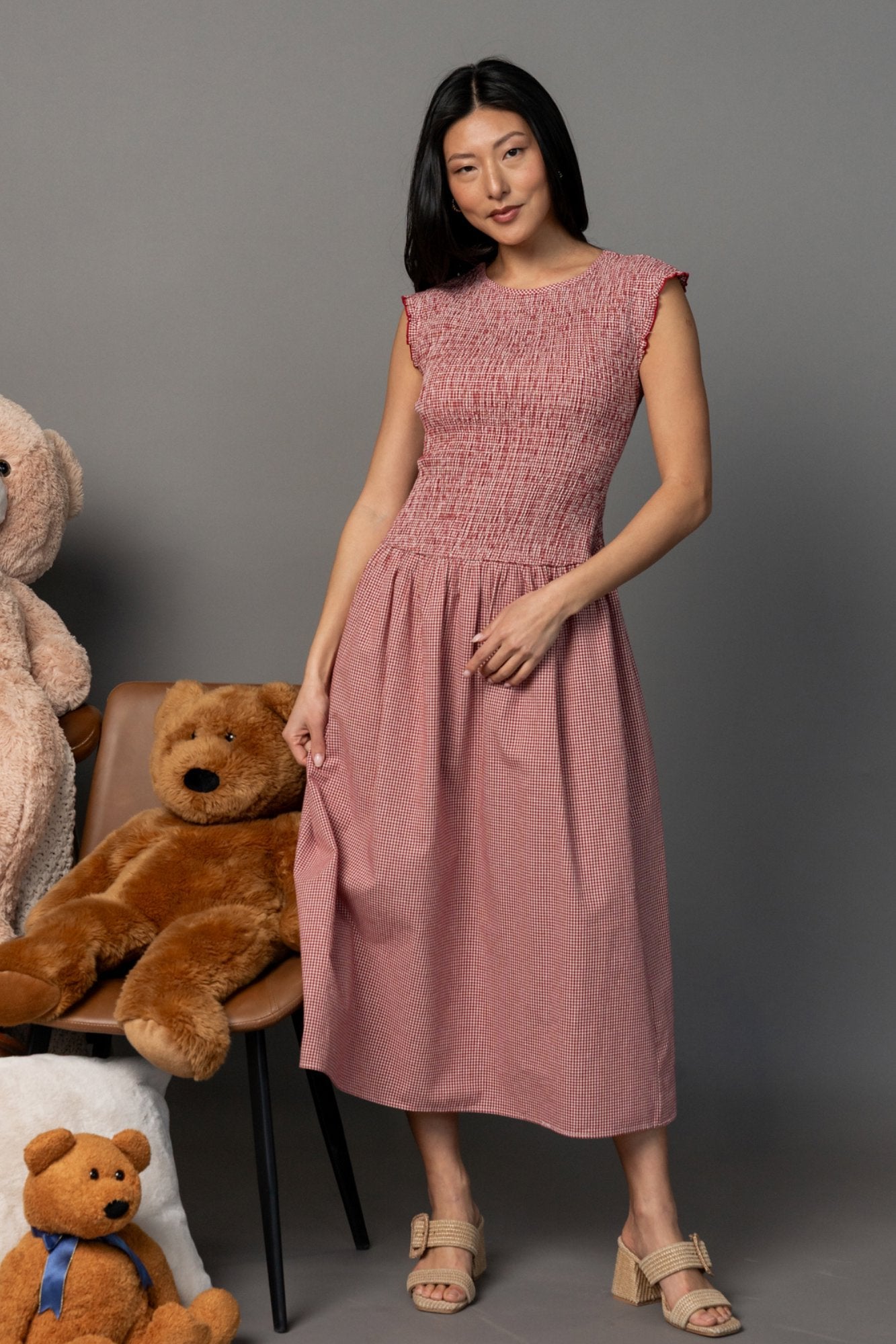 Picnic Dress in Ruby Clothing Holley Girl 