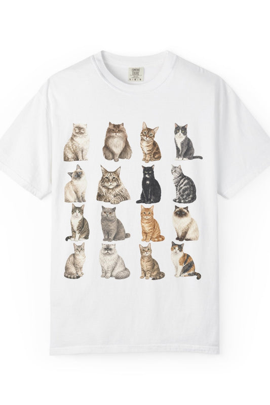 Cats Graphic Tee T-Shirt Printify White S 