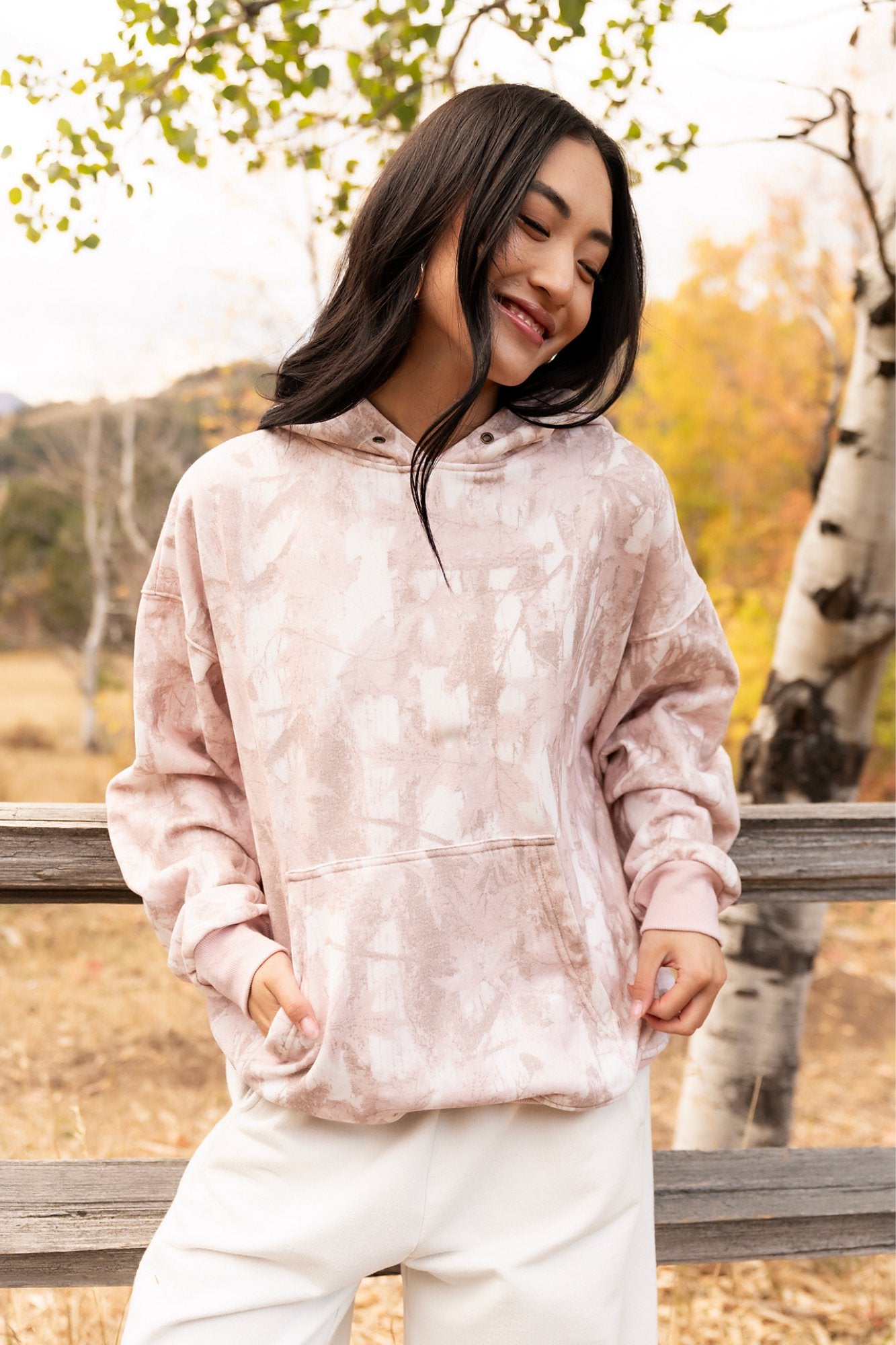 Camo Hoodie in Blush Clothing Holley Girl 