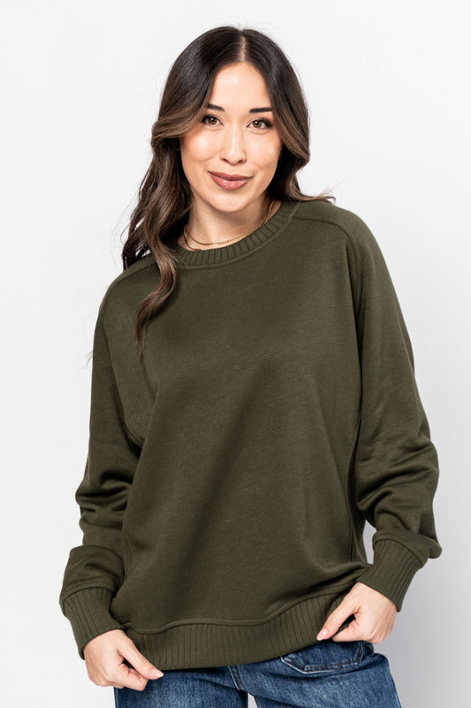Ellison Pullover in Olive Clothing Holley Girl 
