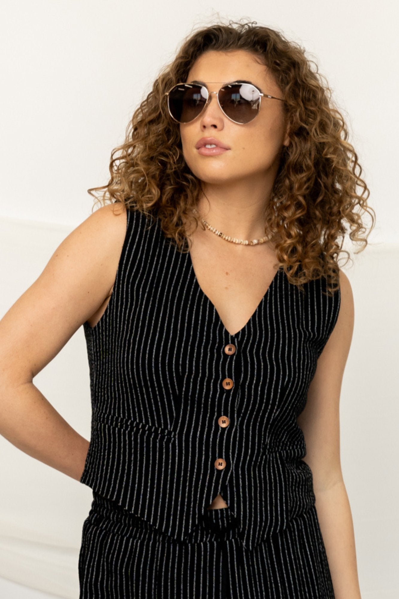 Charleston Vest in Black - FINAL SALE Holley Girl 