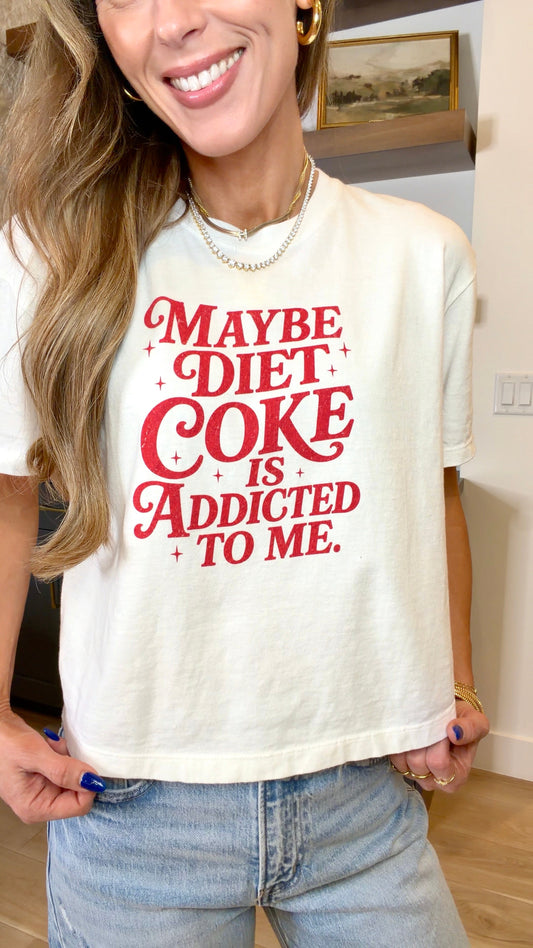 Diet Coke is Addicted to Me - Boxy Tee T-Shirt Printify White S 