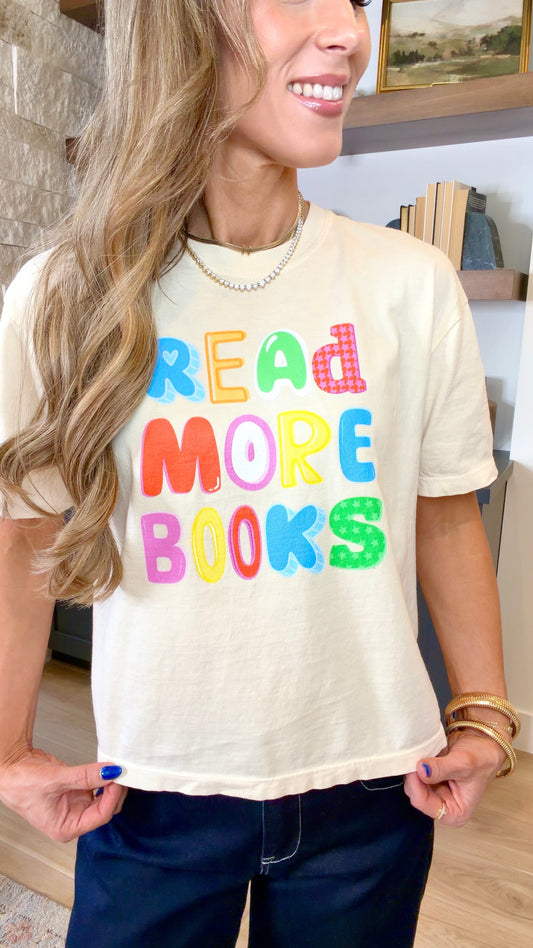 Read More Books - Boxy Tee T-Shirt Printify Ivory S 