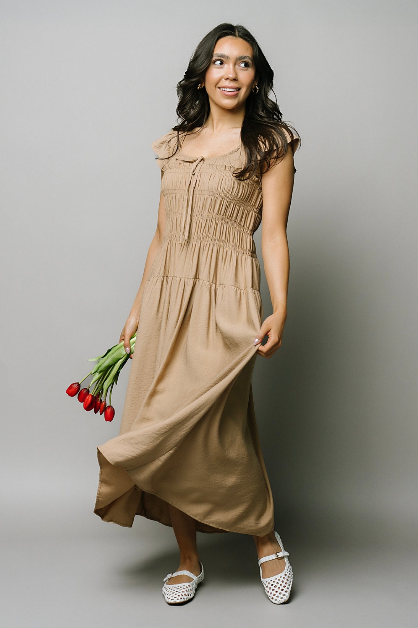 Golden Hour Dress in Sand Clothing Holley Girl 