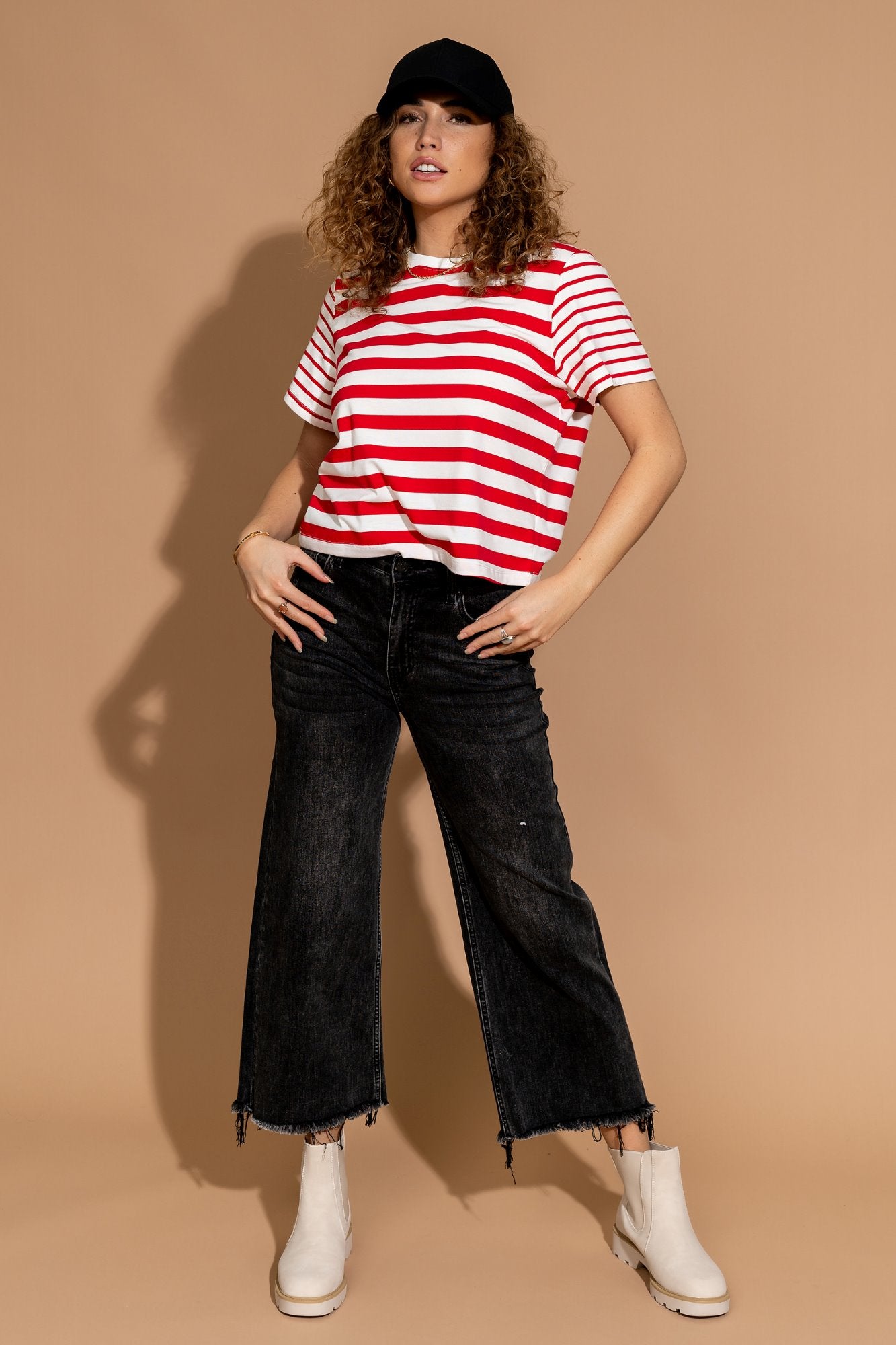 Cherry Stripe Tee Clothing Holley Girl 