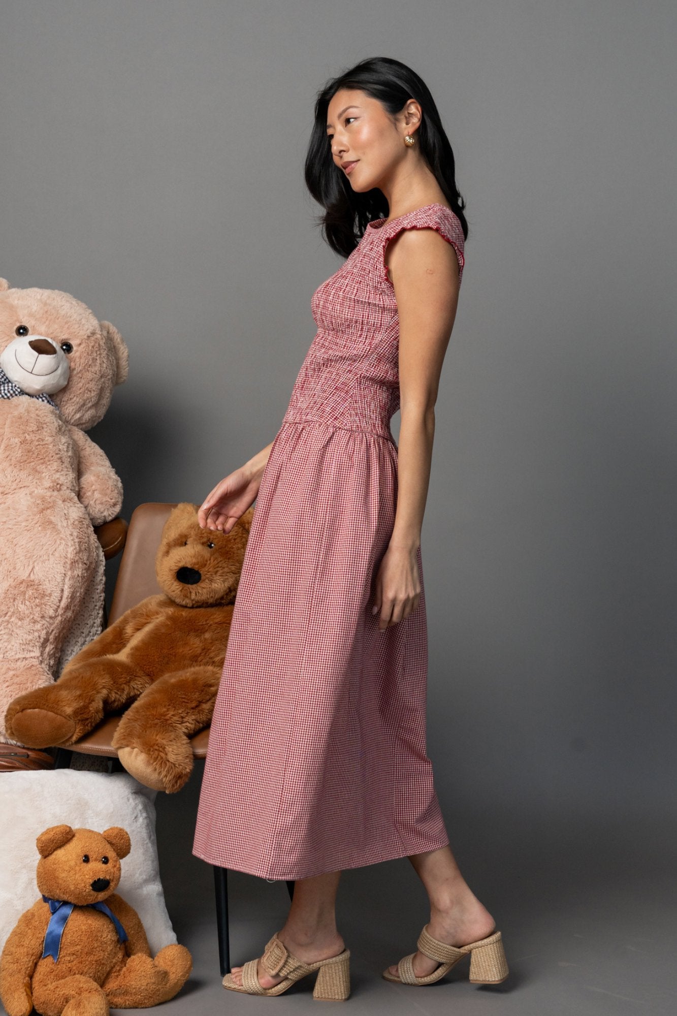 Picnic Dress in Ruby Clothing Holley Girl 