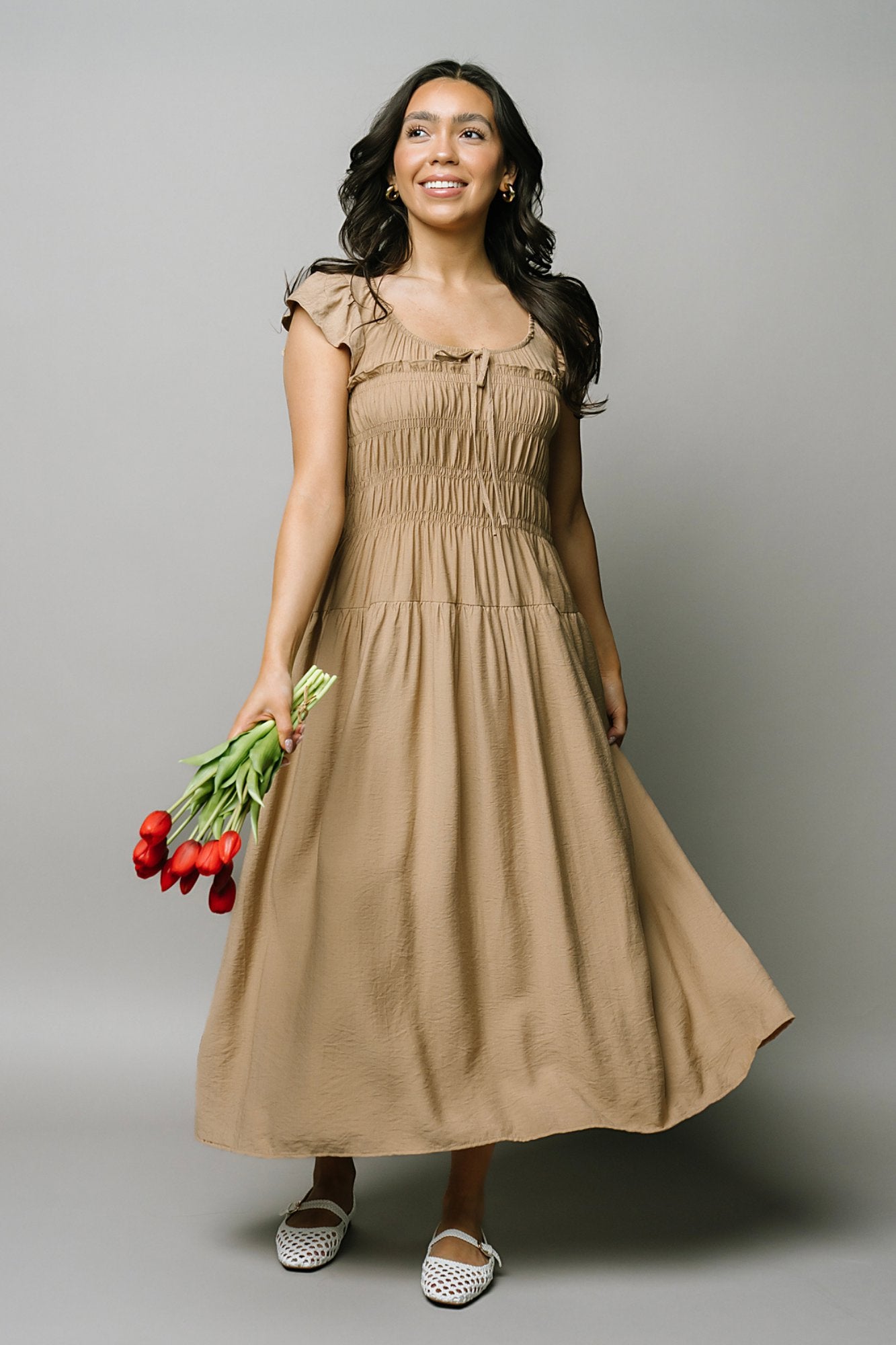 Golden Hour Dress in Sand Clothing Holley Girl 