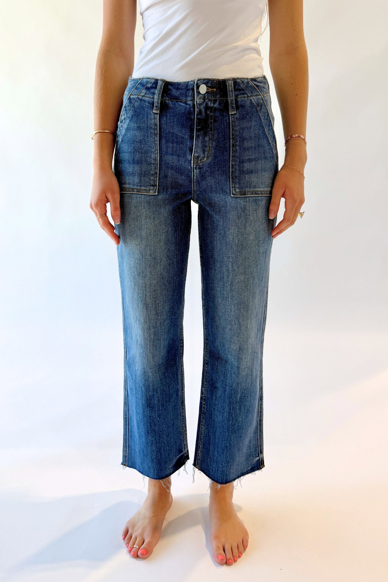 Emerson High Rise Cropped Utility Jean Clothing Holley Girl 