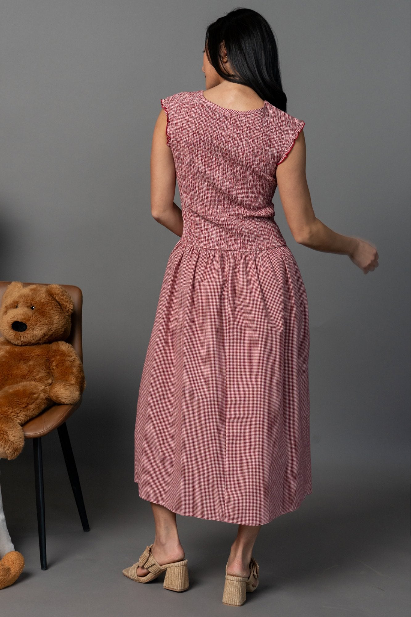 Picnic Dress in Ruby Clothing Holley Girl 