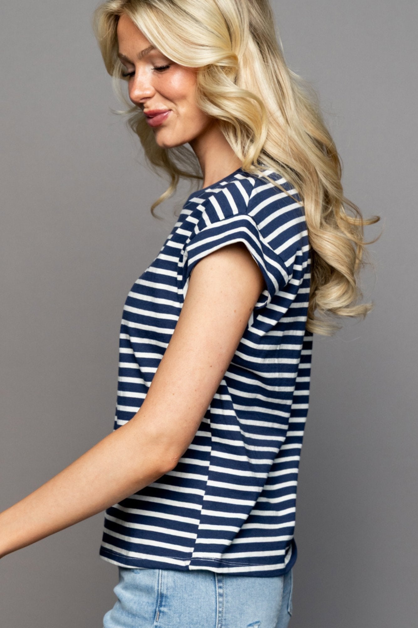 Coastal Casual Striped Tee Clothing Holley Girl 