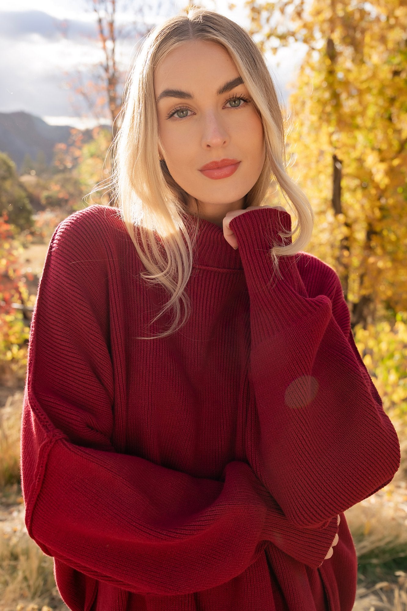 Callie Sweater in Wine Clothing Holley Girl 