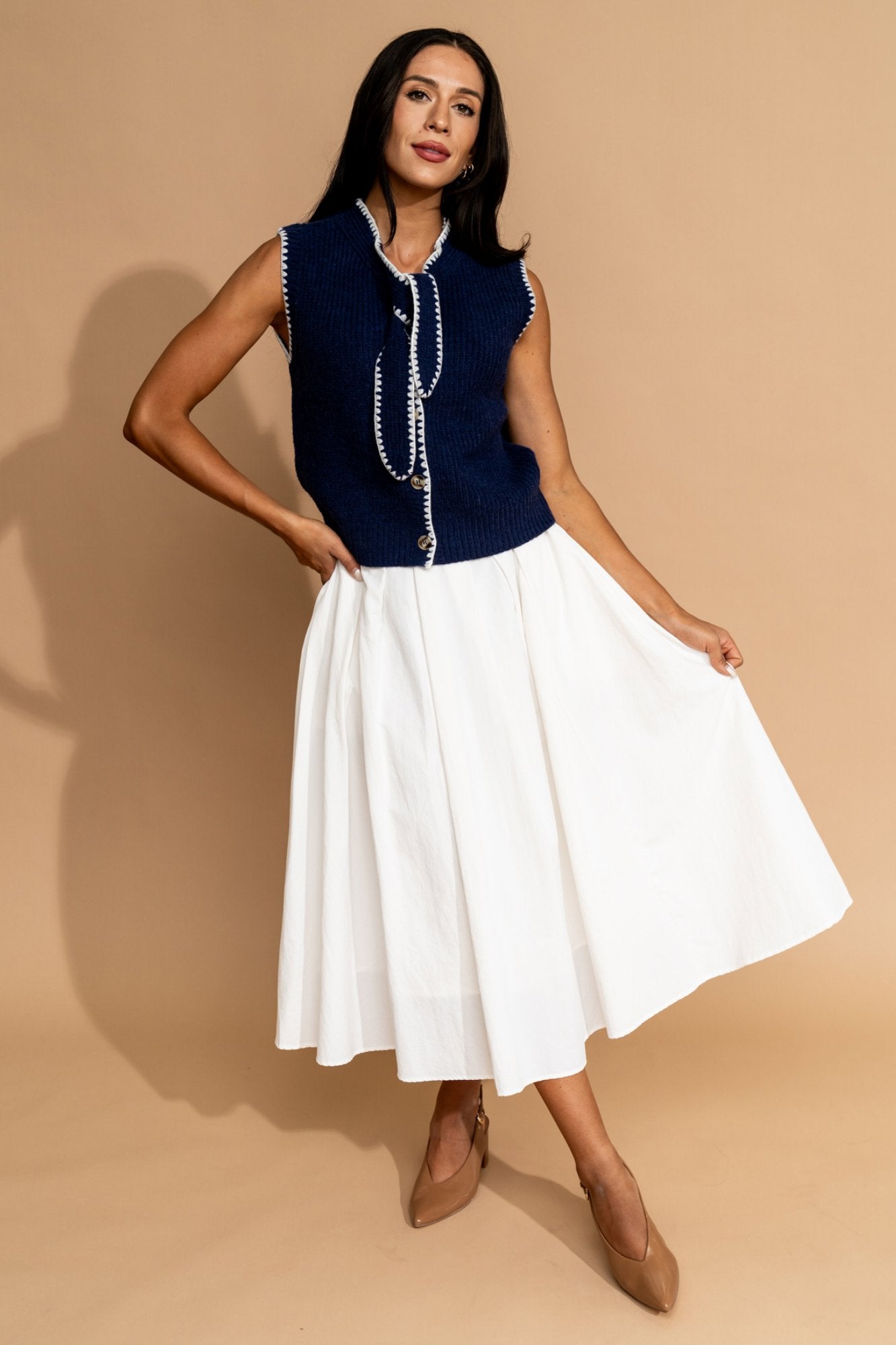 Penelope Top in Navy Clothing Holley Girl 