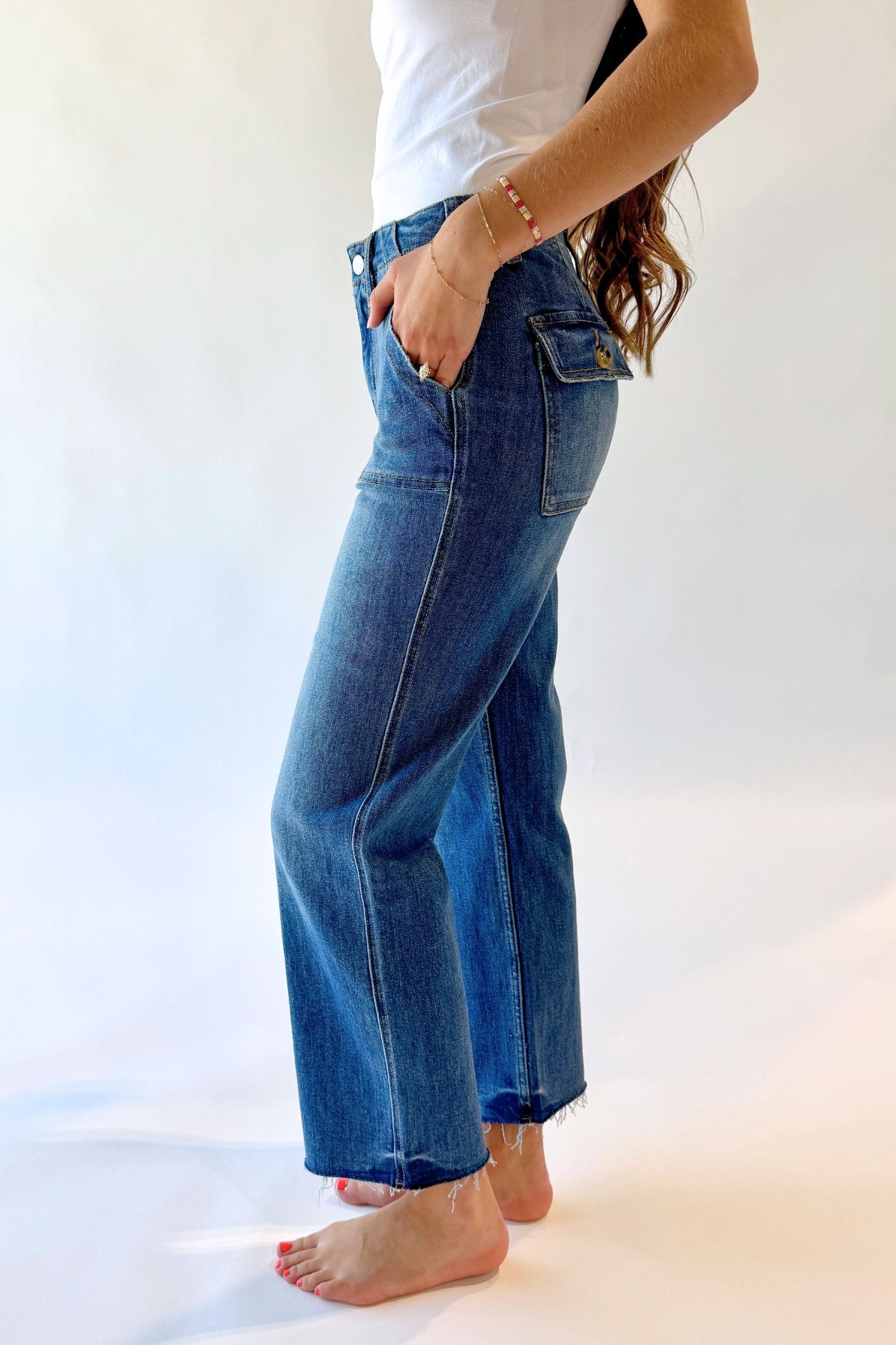 Emerson High Rise Cropped Utility Jean Clothing Holley Girl 