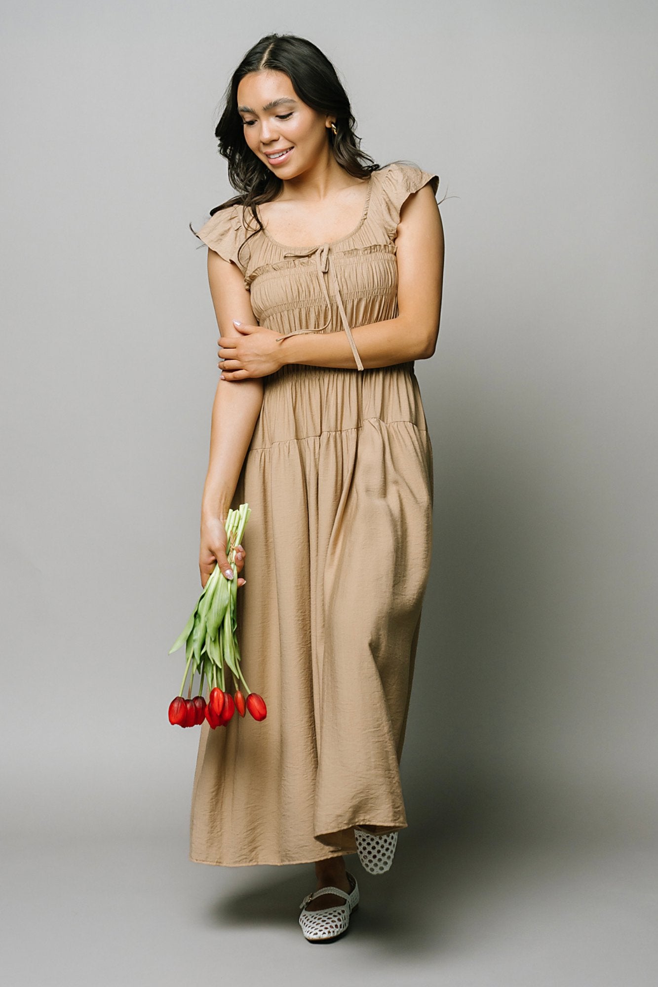 Golden Hour Dress in Sand Clothing Holley Girl 