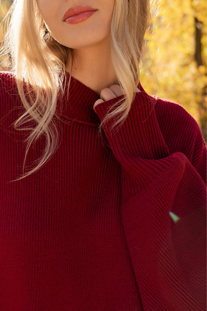 Callie Sweater in Wine Clothing Holley Girl 