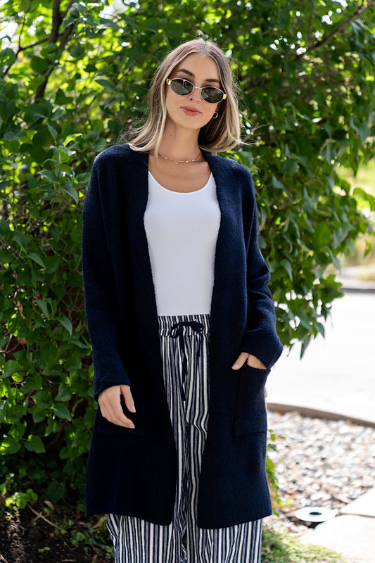 Lowen Cardigan in Navy Clothing Holley Girl 