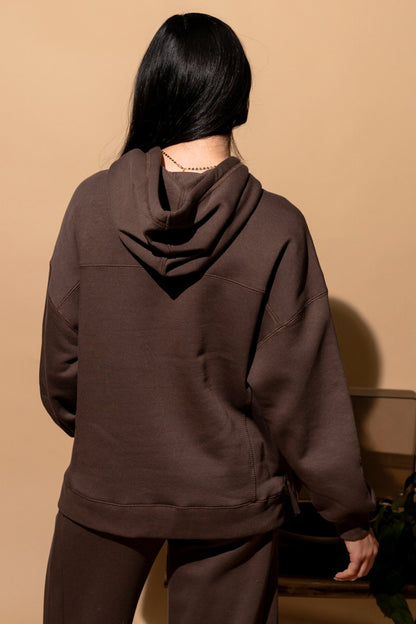 Unwind Hoodie in Cocoa Clothing Holley Girl 