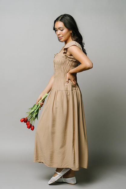 Golden Hour Dress in Sand Clothing Holley Girl 
