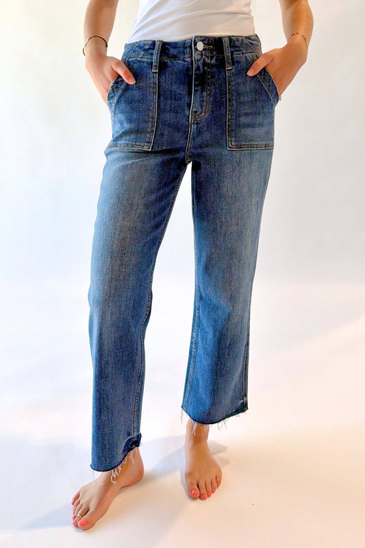 Emerson High Rise Cropped Utility Jean Clothing Holley Girl 