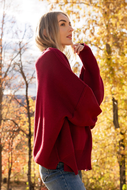 Callie Sweater in Wine Clothing Holley Girl 