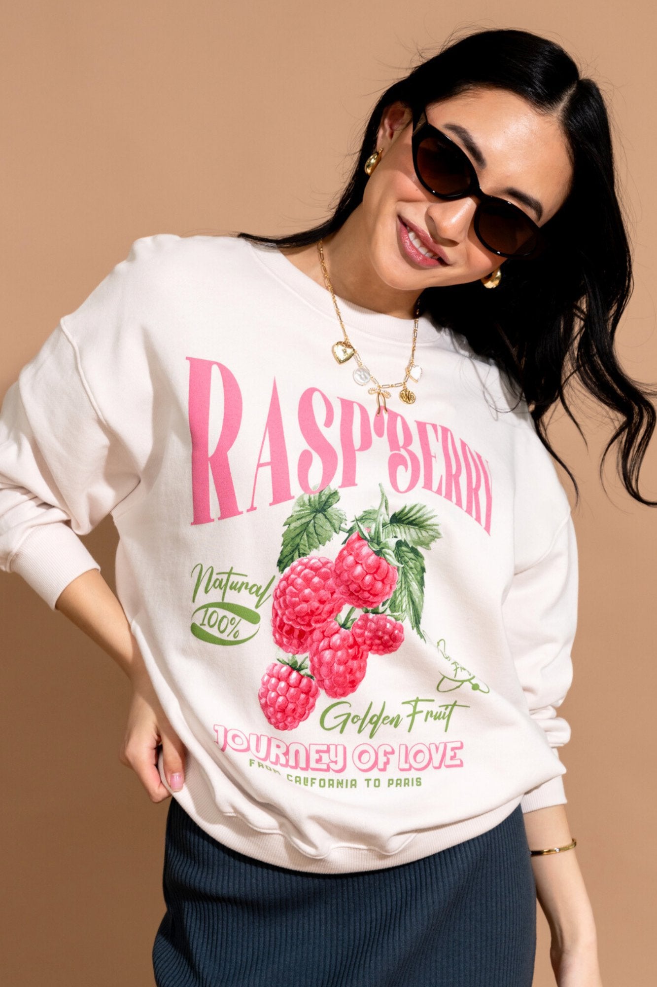 Raspberry Crewneck Clothing Holley Girl 